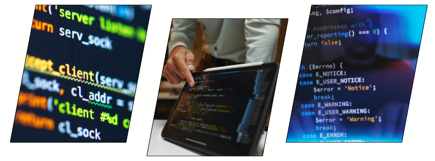 Close-up of C++ Programming code displayed on multiple screens, symbolising software development and coding logic.