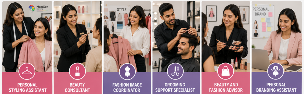 Beauty and personal image career pathway infographic