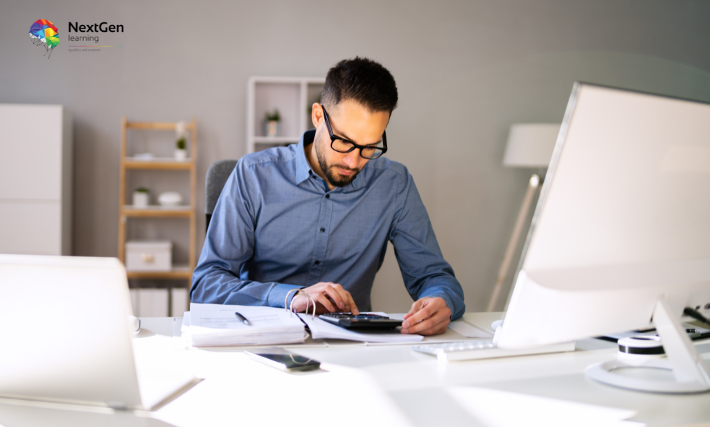 Professional Working with Calculator