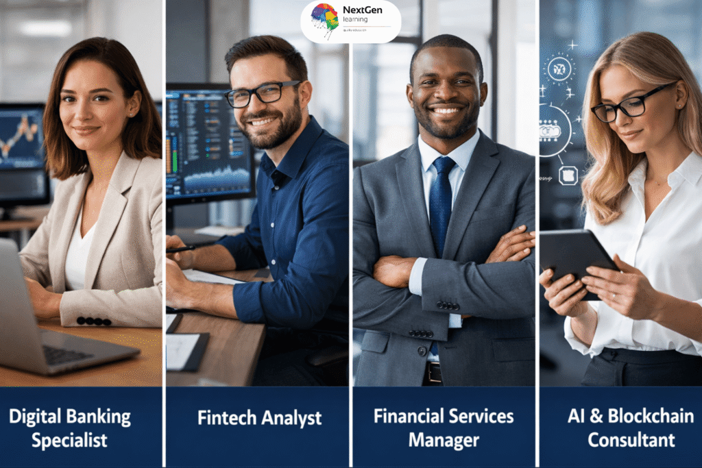 Digital banking careers including fintech analyst and AI banking roles