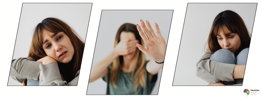 Three images showing vulnerable adults in distress, symbolising emotional pain and fear; used to highlight awareness and prevention through the Safeguarding Vulnerable Adults course.