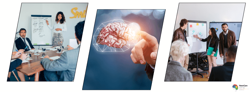 Entrepreneurial mindset training course image showing professionals developing strategic thinking, leadership skills, and innovative problem-solving in a business setting