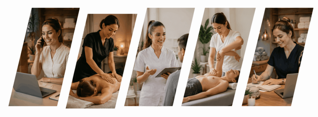 Massage business course online for therapists learning client growth and marketing
