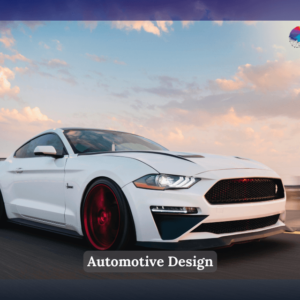 White Mustang on Road- Automotive Design