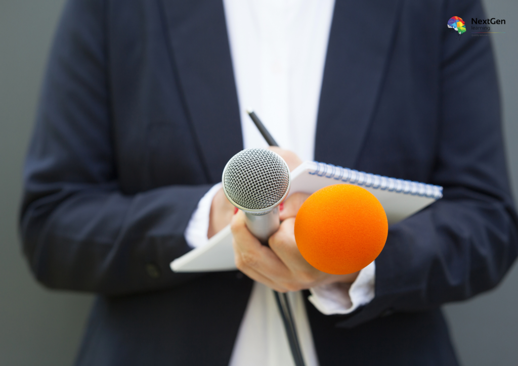 Journalist with Microphones