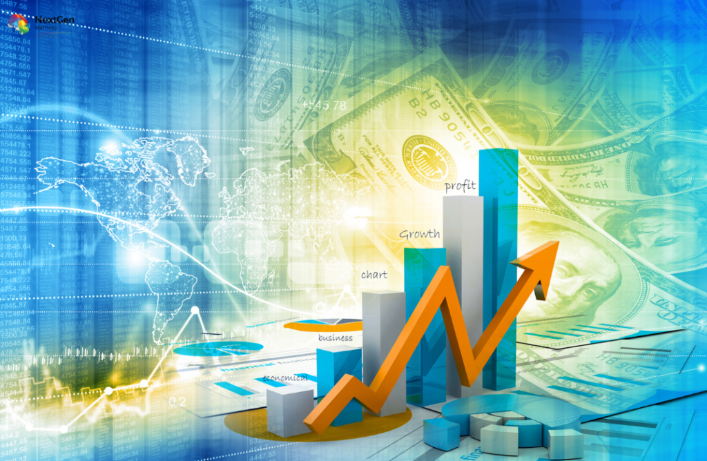 World Map with Business Charts
