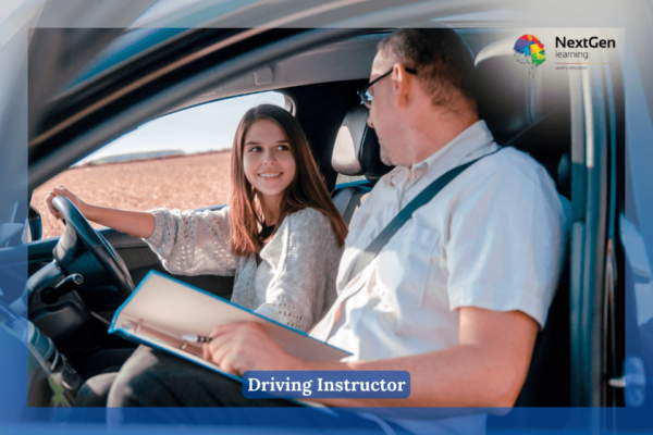 Driving Instructor - Woman learn to drive a car with