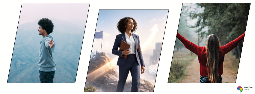 Professional individual demonstrating resilience and emotional strength in a modern work environment, representing personal development, stress management, and mental resilience training.