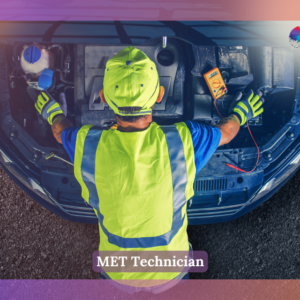 A mechanic in a workshop using a diagnostic tool to troubleshoot a car engine.