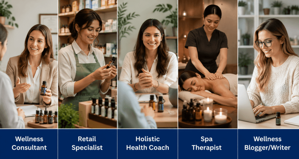 Aromatherapy professionals working in wellness and holistic health careers