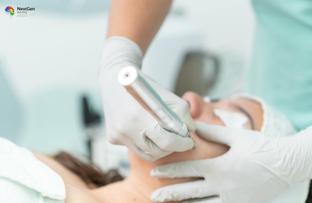 Cosmetology Facial Procedure with Device