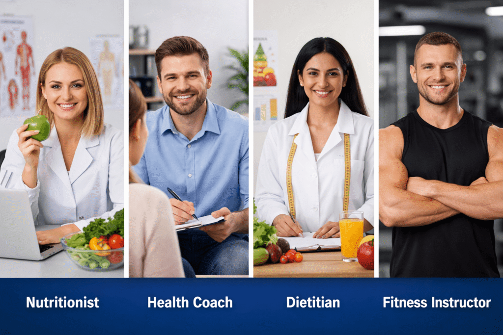 Superfood nutrition careers including nutritionist health coach dietitian and fitness instructor