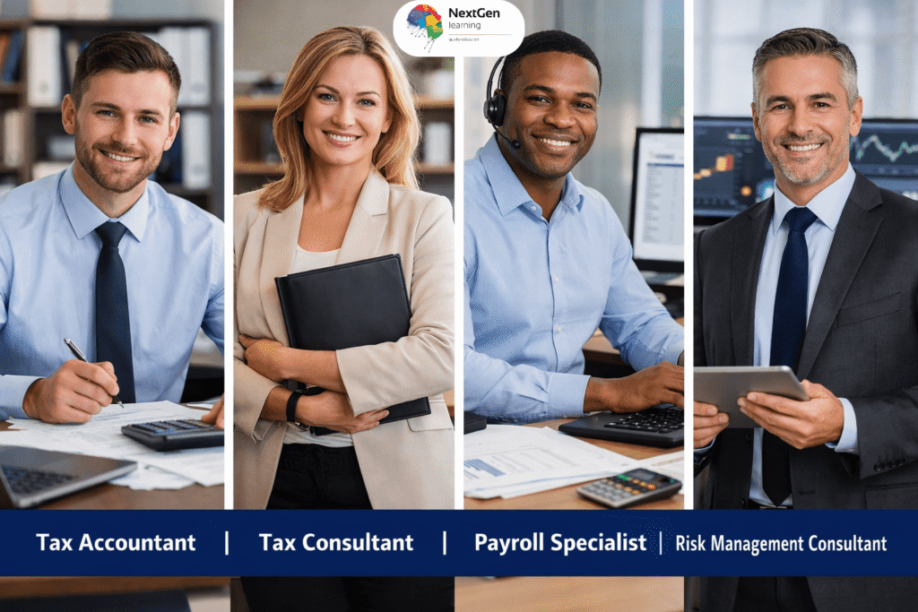 Tax accounting careers UK showing tax accountant payroll specialist roles