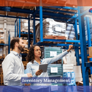 Inventory Management - Manager and supervisor taking inventory in warehouse⁠