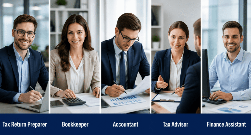 Tax return careers UK including accountant, bookkeeper and tax advisor