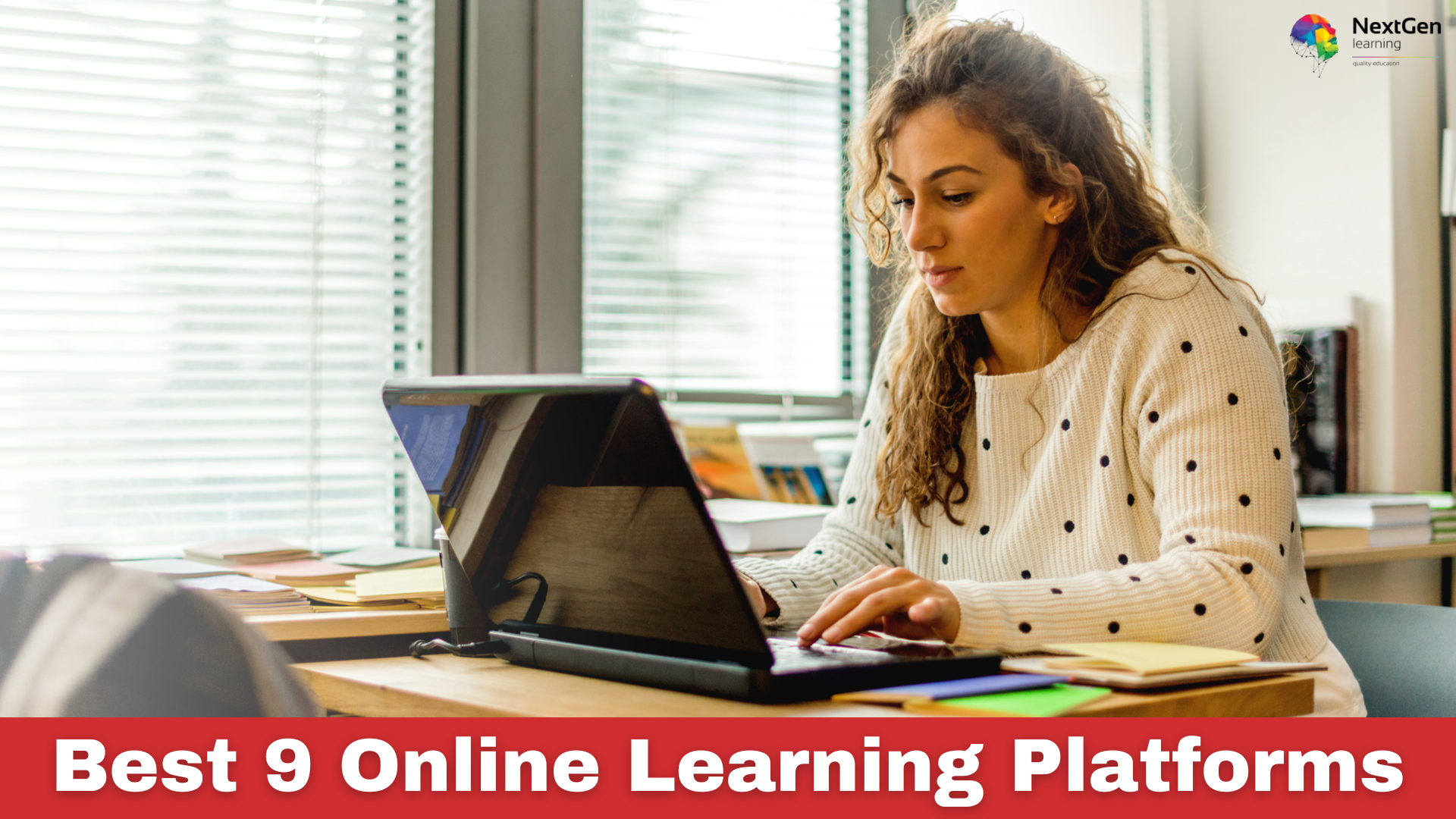 young adult girl using laptop for online course