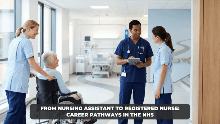 Nursing career progression from nursing assistant to registered nurse working in the NHS