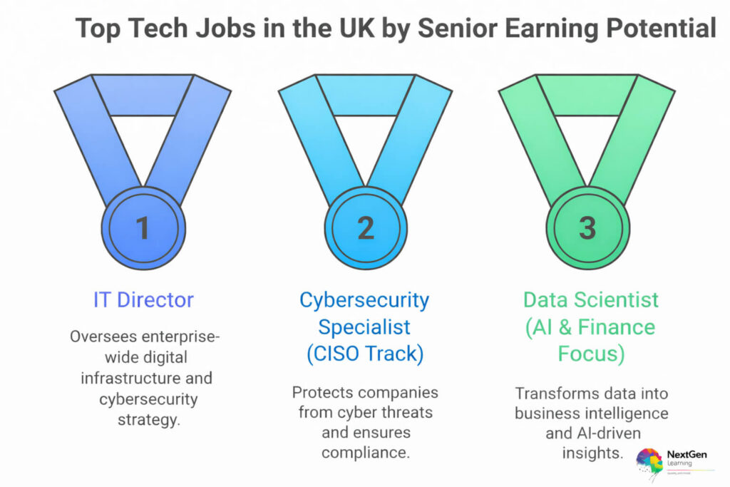Top Tech Jobs in the UK by Senior Earning Potential