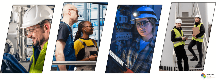 Electrical engineers and technicians working in industrial environments