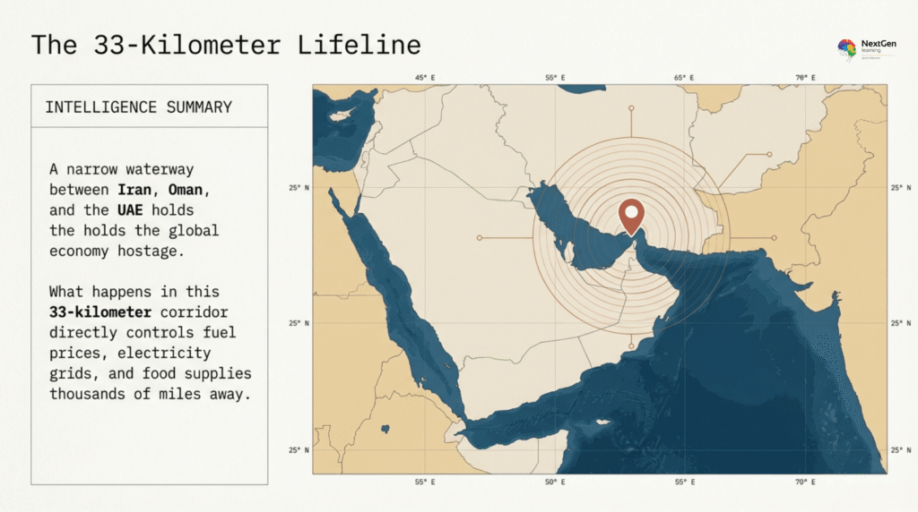 Map showing Strait of Hormuz location between Iran Oman and UAE