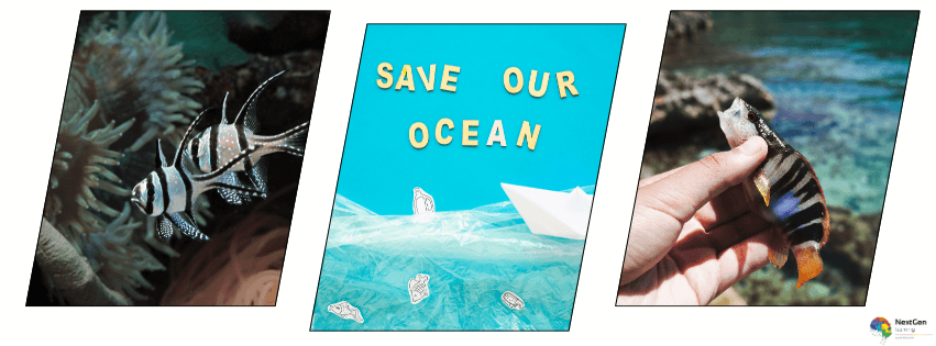 Save our ocean marine conservation awareness with fish and ocean pollution