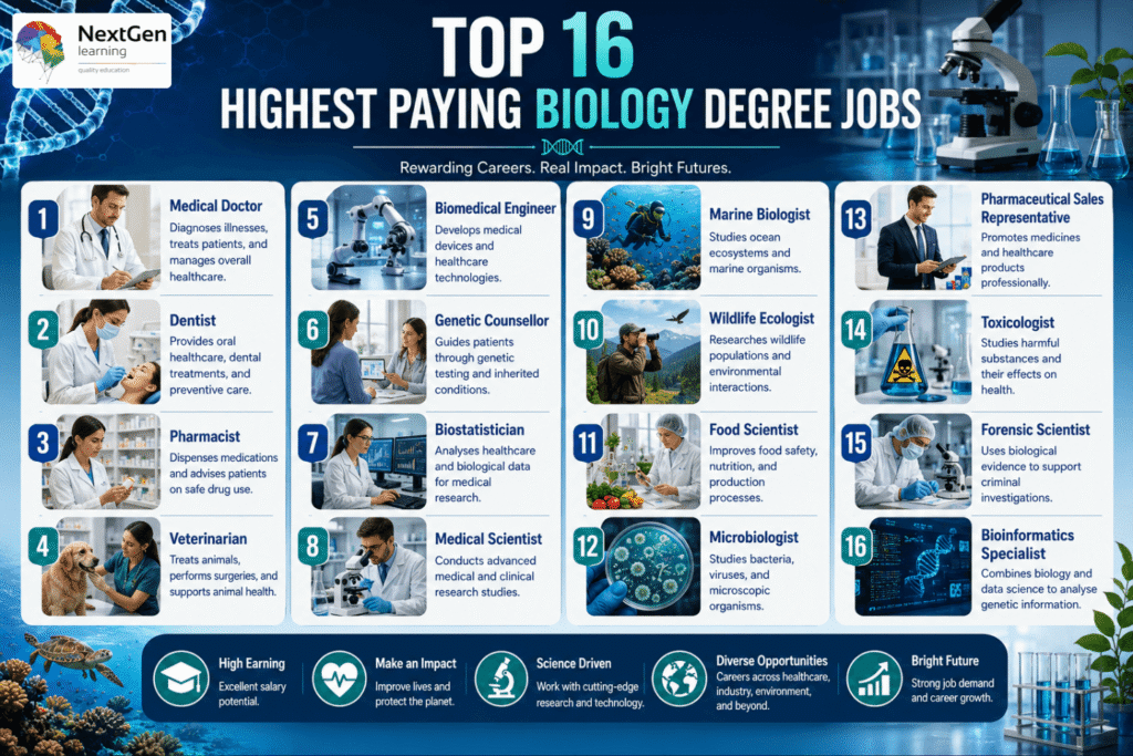 Top 16 Highest Paying Biology Degree Jobs in 2025–2026