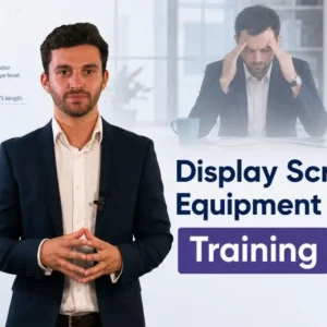 Display Screen Equipment (DSE) Training course covering workstation ergonomics, correct screen positioning and safer computer use at work.