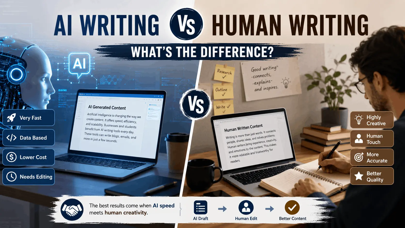 AI Writing Vs Human Writing - What's the Difference