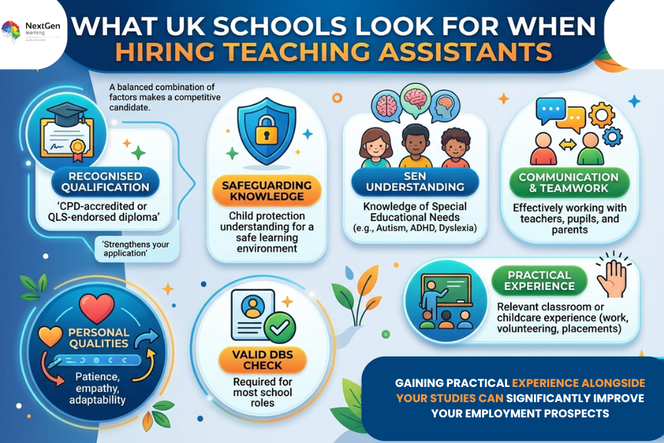 Skills and qualifications for UK teaching assistants